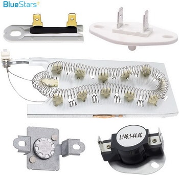 3387747 & 279973 & 3392519 & 8577274 Dryer Heating Element and Thermal Cut-off Fuse Kit Replacement by Blue Stars - Exact Fit For Whirlpool & Kenmore Dryers
