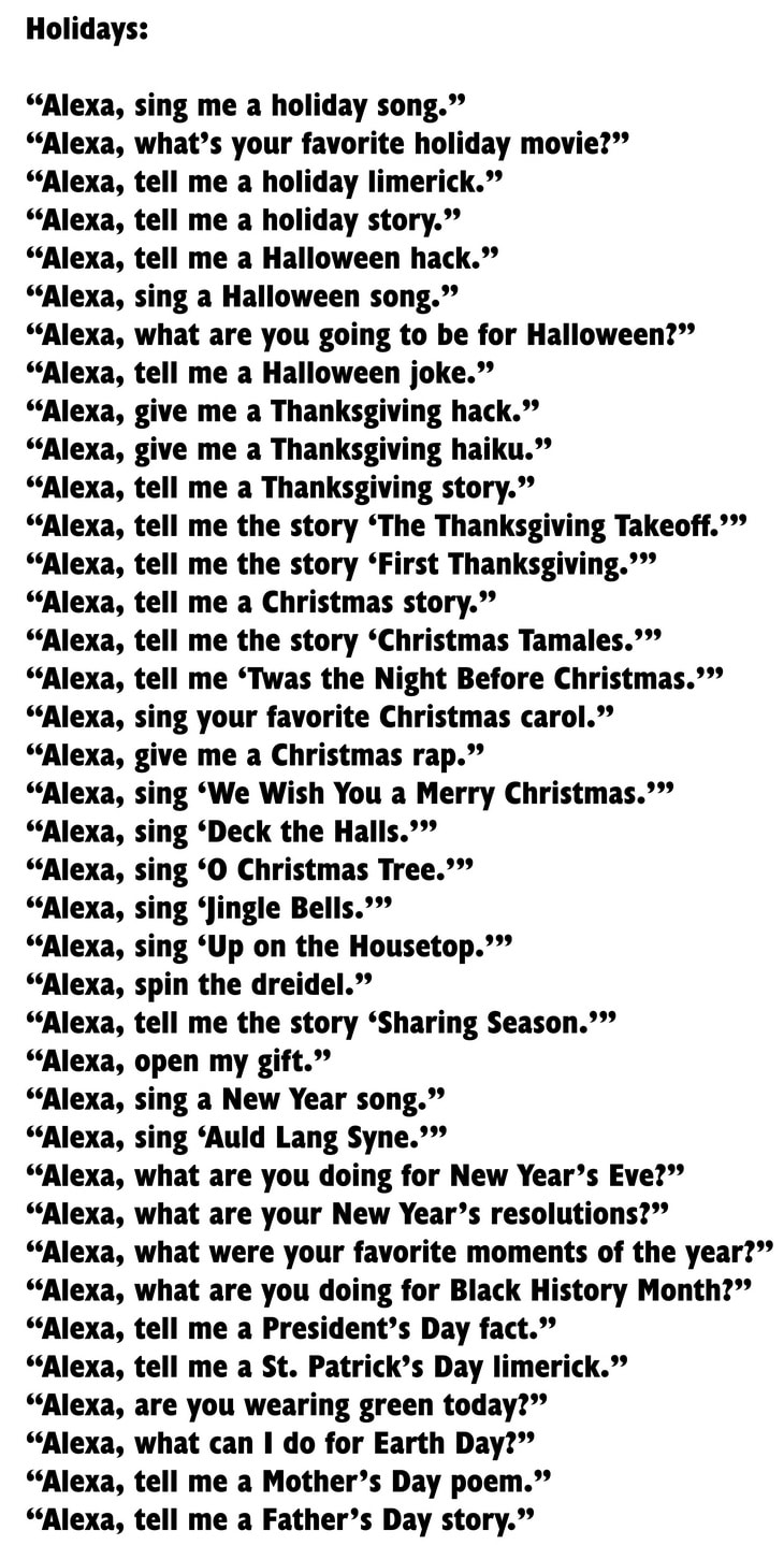 Alexa - Holidays