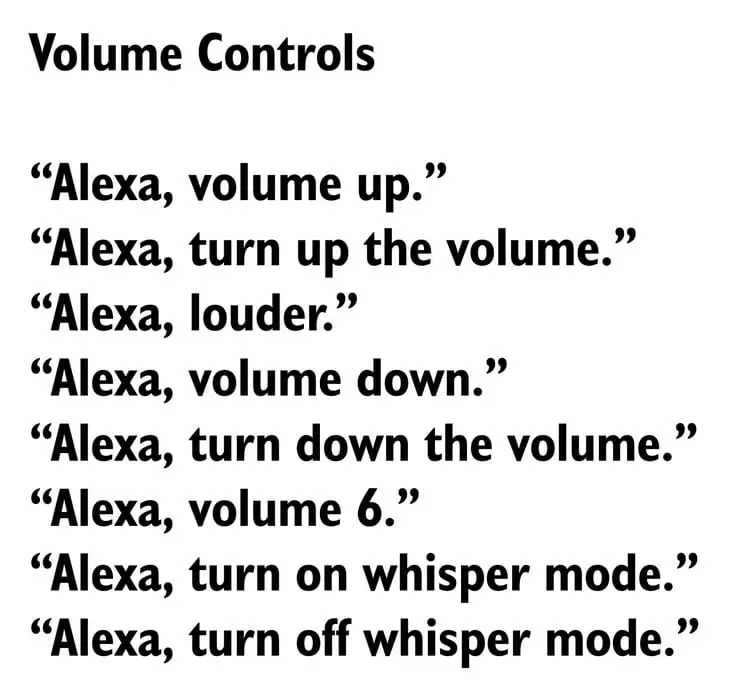Alexa - Volume Controls