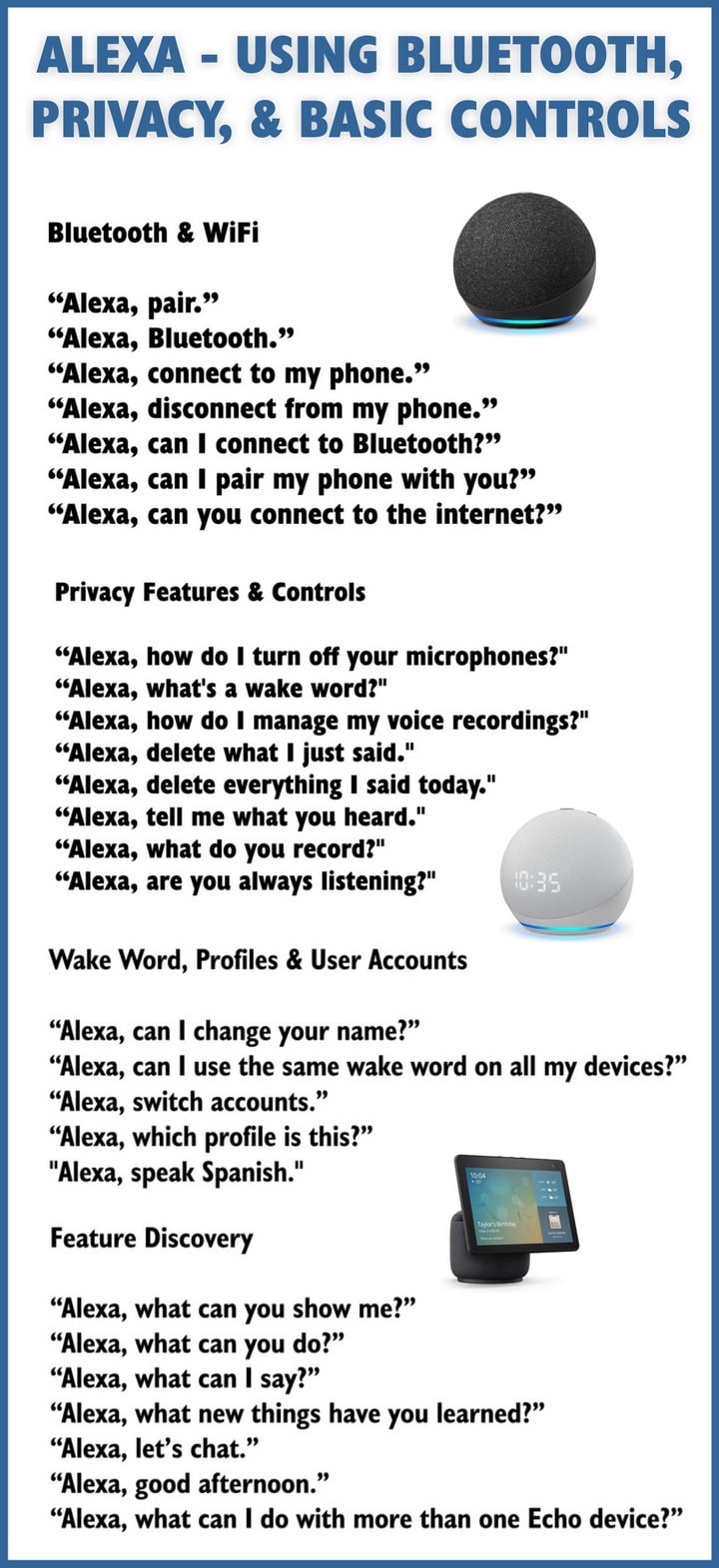 Amazon Alexa - How to control bluetooth privacy and basic controls