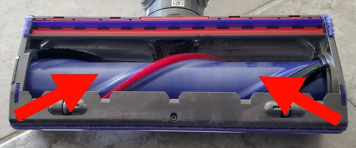 Dyson Vacuum - Check the brushbar - Clean if wrapped with hair and debris