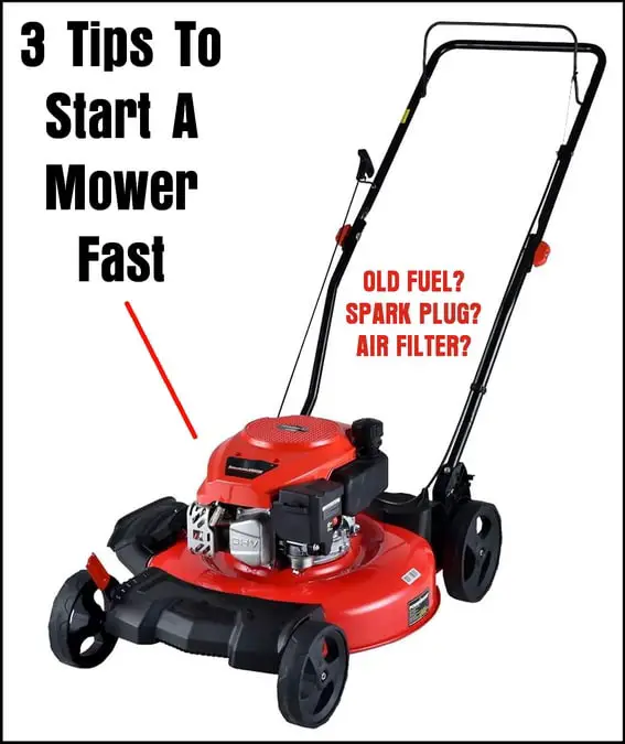 Start a lawn mower fast