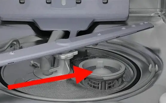 Clean the filter to avoid grit in your dishwasher