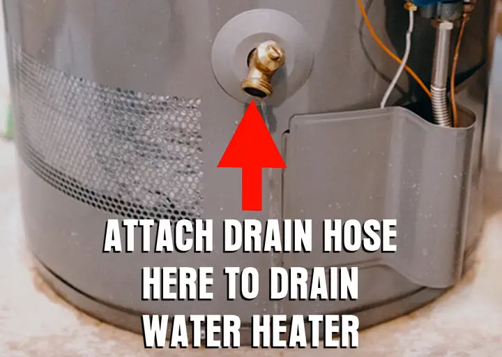 Water Heater Attach Drain Hose Here