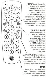 GE Universal Remote Control Instruction Manuals