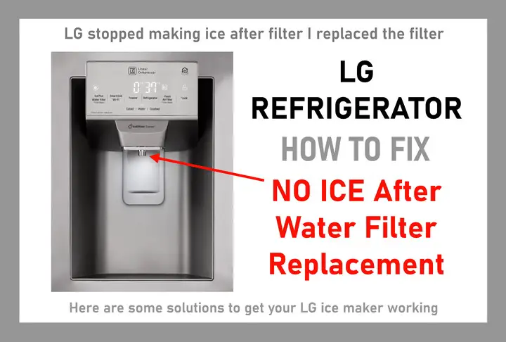 LG refrigerator no ice after filter change