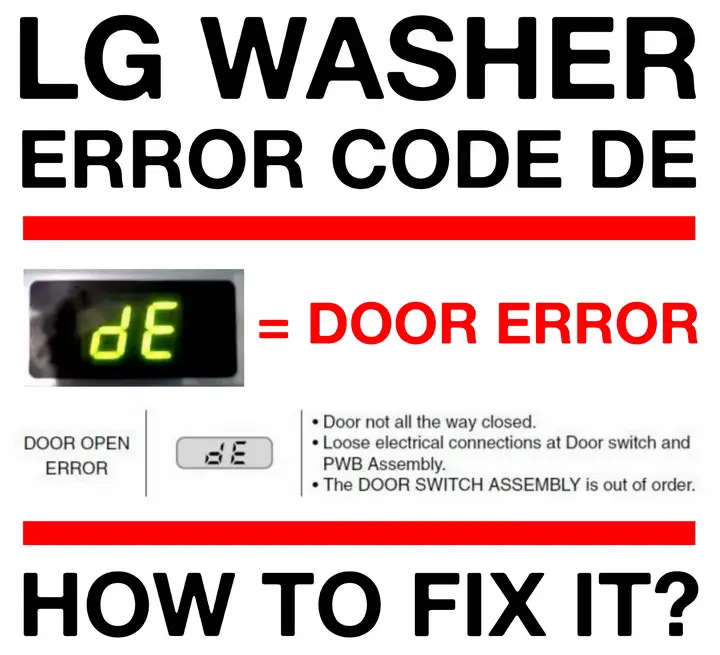 LG washer error DE