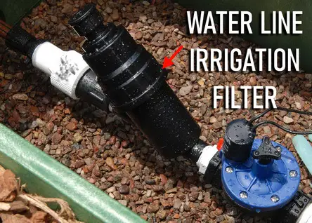 Drip irrigation water filter location