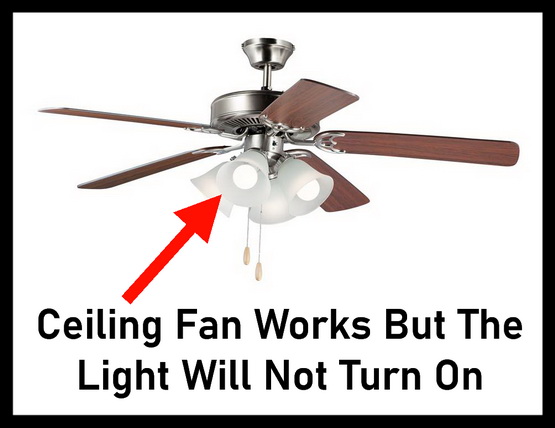 ceiling fan works but light does not