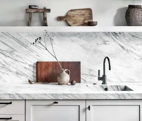White Marble Countertops for Kitchen