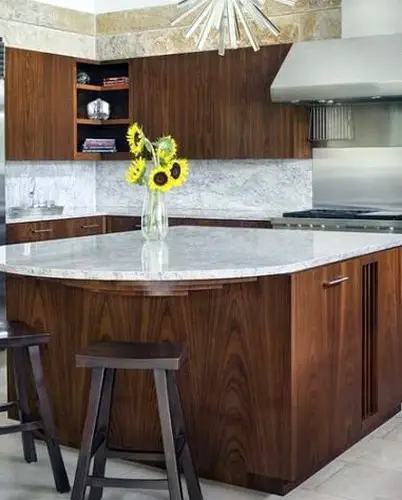 White glossy modern Marble Countertop for Kitchens