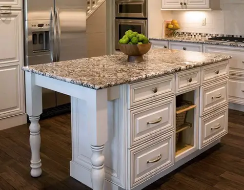 White and Gray Marble Countertop for Kitchen Island