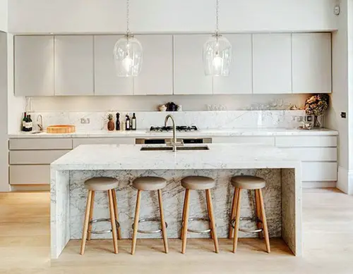 Ultra Modern White Marble Countertop for Kitchen Island