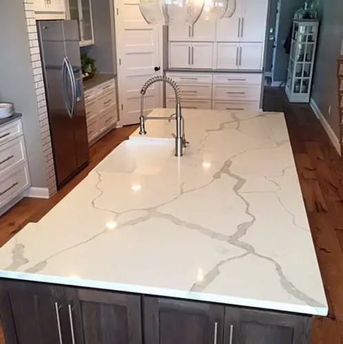 Modern style white Marble Countertop with Kitchen Island