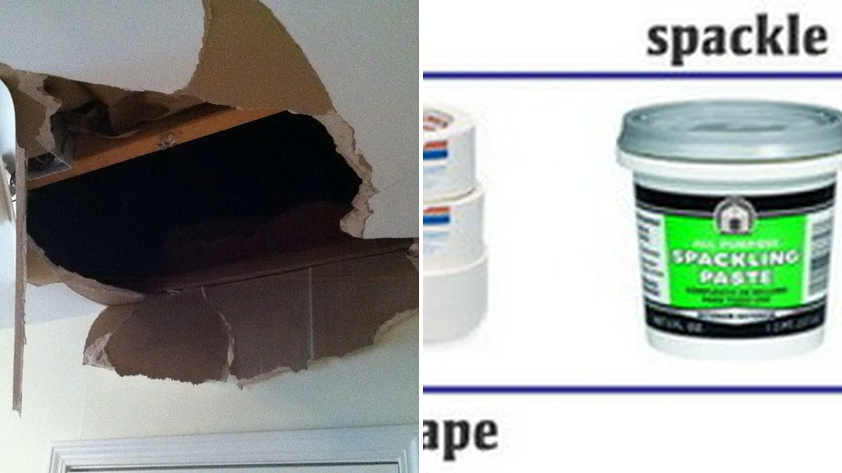 How To Easily Fix A Hole In Your Ceiling — photo collage