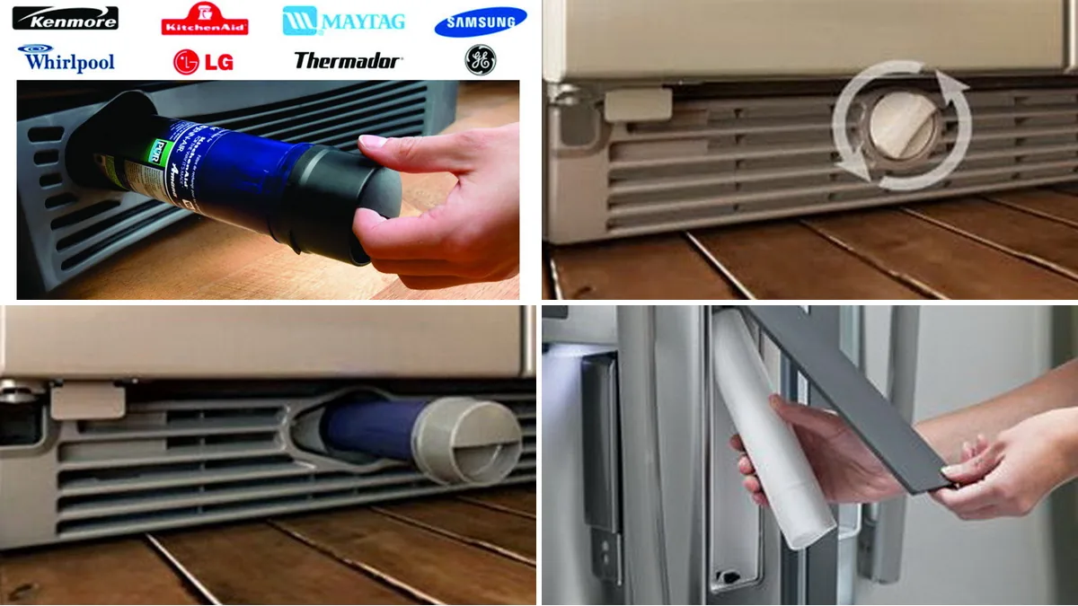 How To Replace The Water Filter On Your Refrigerator - Old And New Methods — photo collage