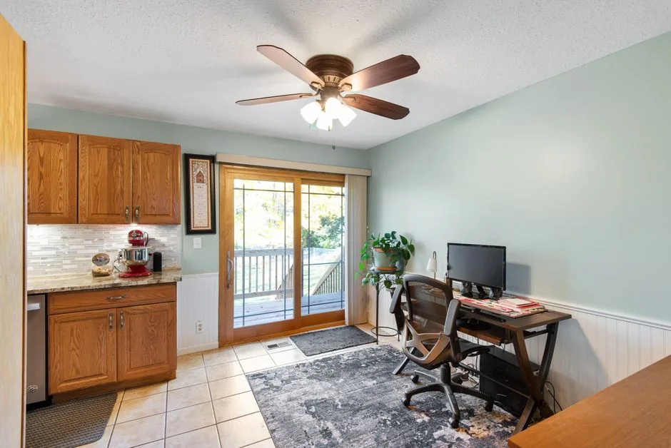 How To Use a Generic Remote with your Ceiling Fan? 3 Bright home office and kitchen space where a generic remote with ceiling fan control would be convenient