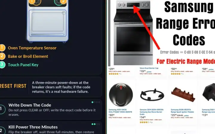 Samsung Range ERROR CODES For Electric Models — photo collage