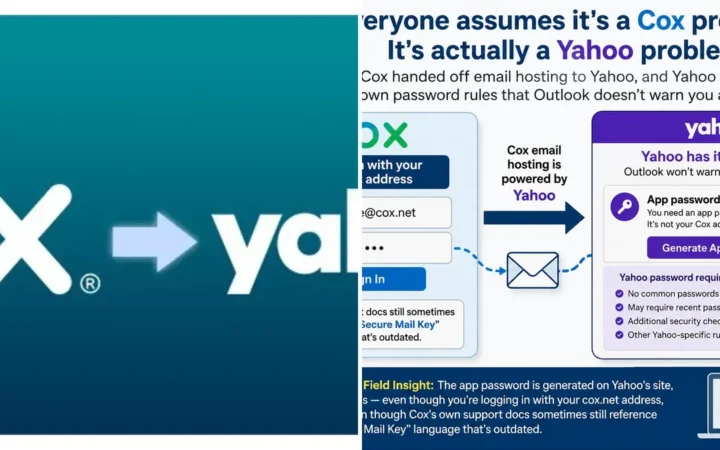 Yahoo Cox Outlook Email Issues — photo collage