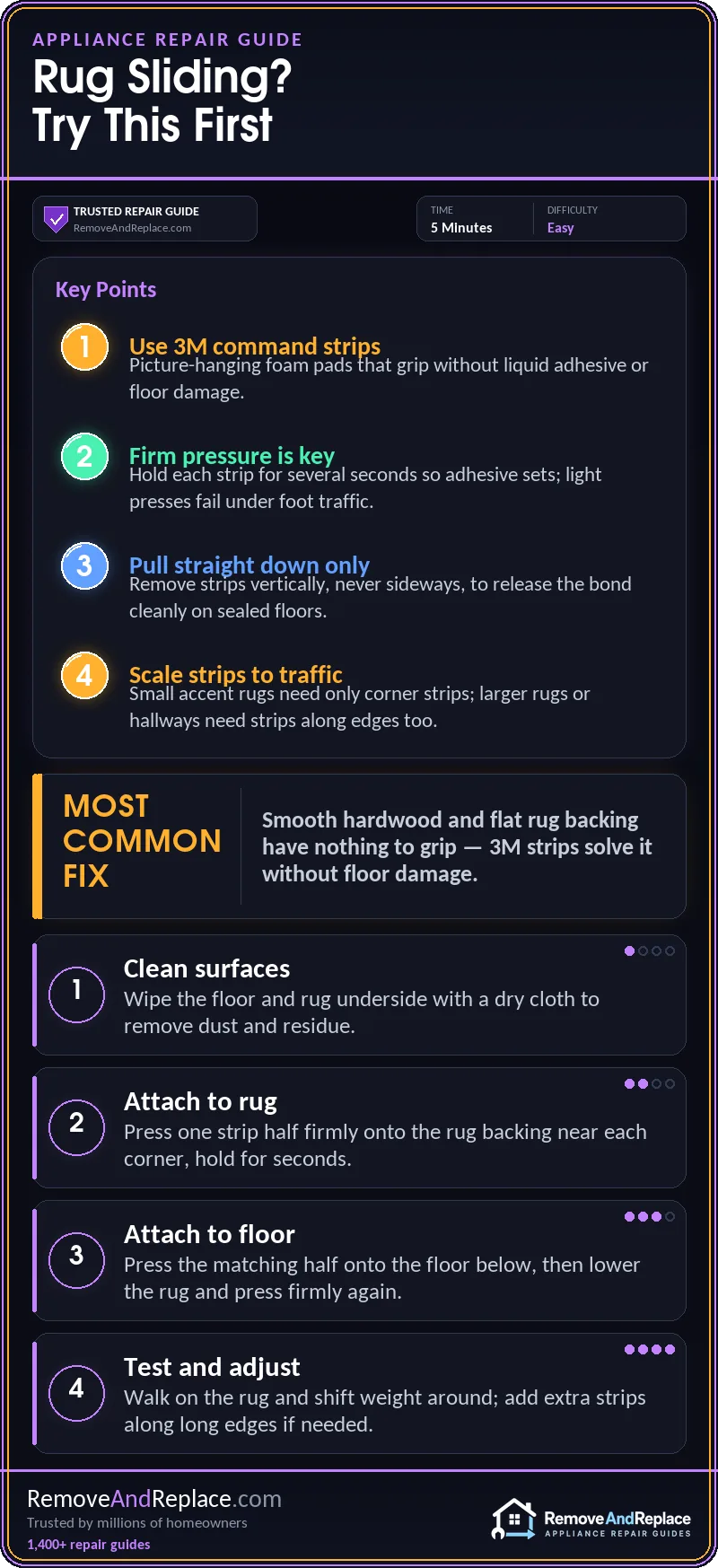 How To Prevent Rugs from Sliding on Hardwood Floors - Helpful Hints 1 How To Prevent Rugs from Sliding on Hardwood Floors - Helpful Hints — quick-reference infographic