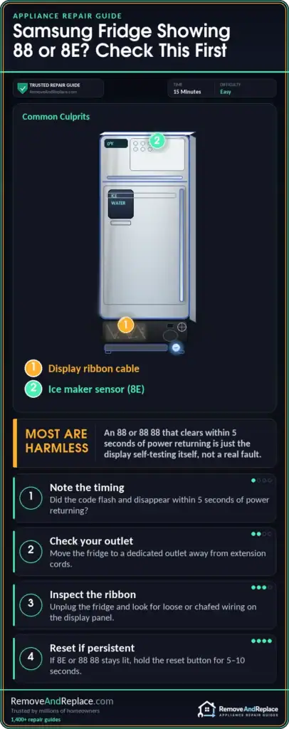 Samsung Fridge Displaying “88” or “8E” Error Codes
