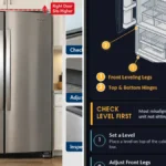 My Whirlpool Refrigerator side-by-side doors are misaligned — photo collage