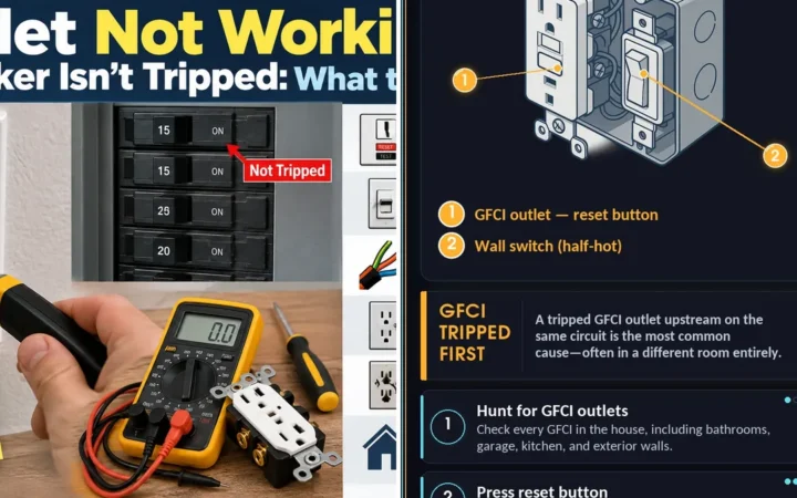 Outlet Not Working But Breaker Isn't Tripped: What to Check — photo collage