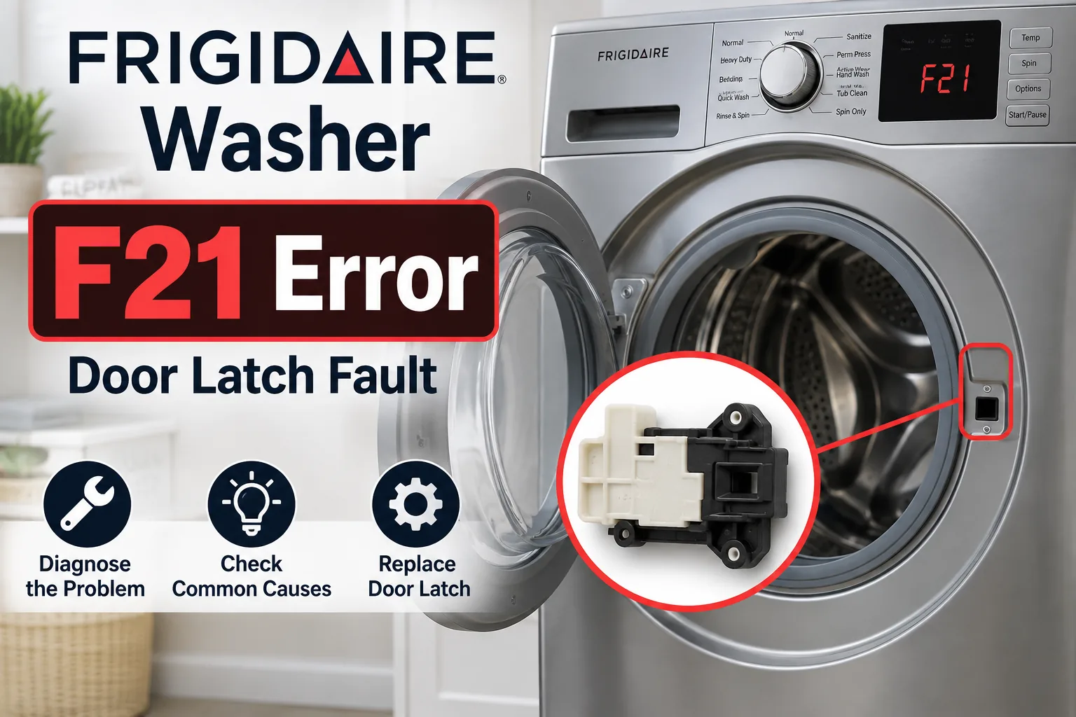 Frigidaire Washer F21 Error: Door Latch Fault