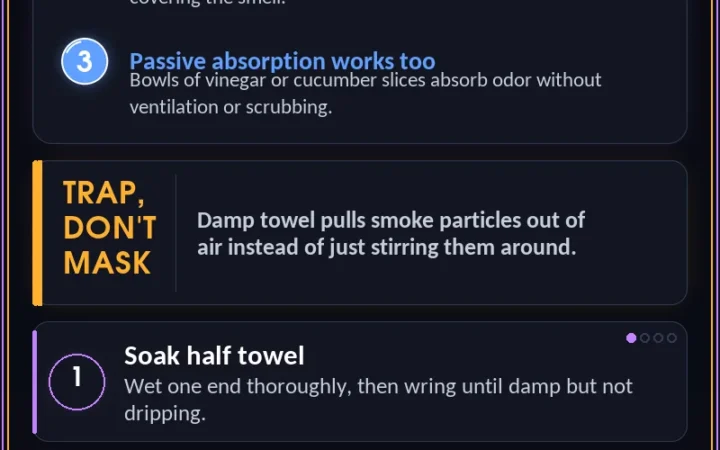 How To Clear The Smell Of Smoke Out Of A Room Really Fast — quick-reference infographic