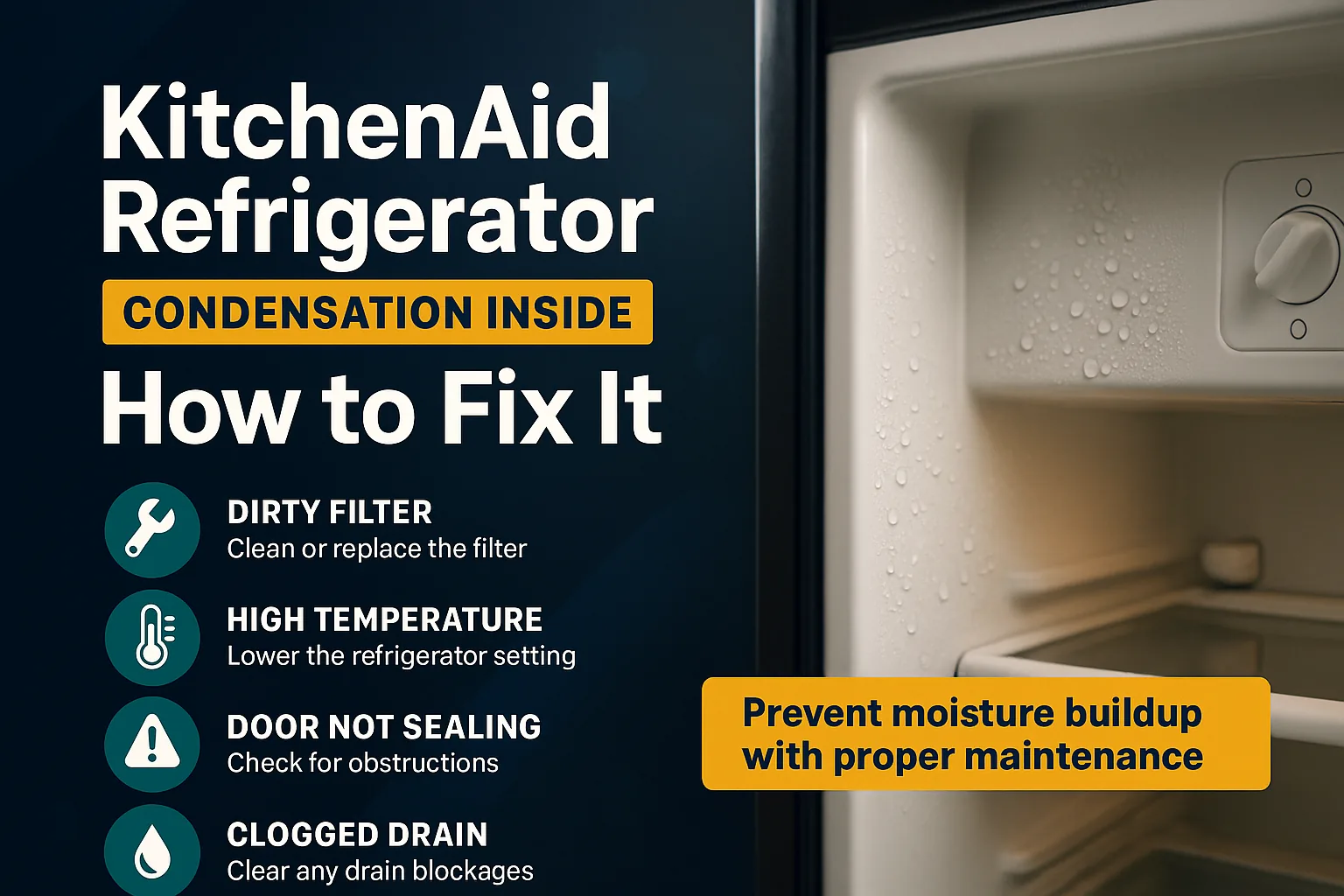 KitchenAid Refrigerator Condensation Inside: How to Fix It