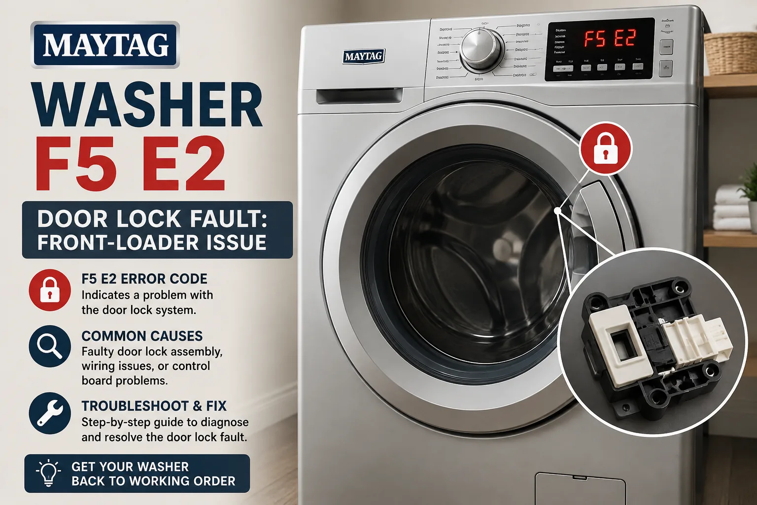 Maytag Washer F5 E2 Door Lock Fault: Front-Loader Issue