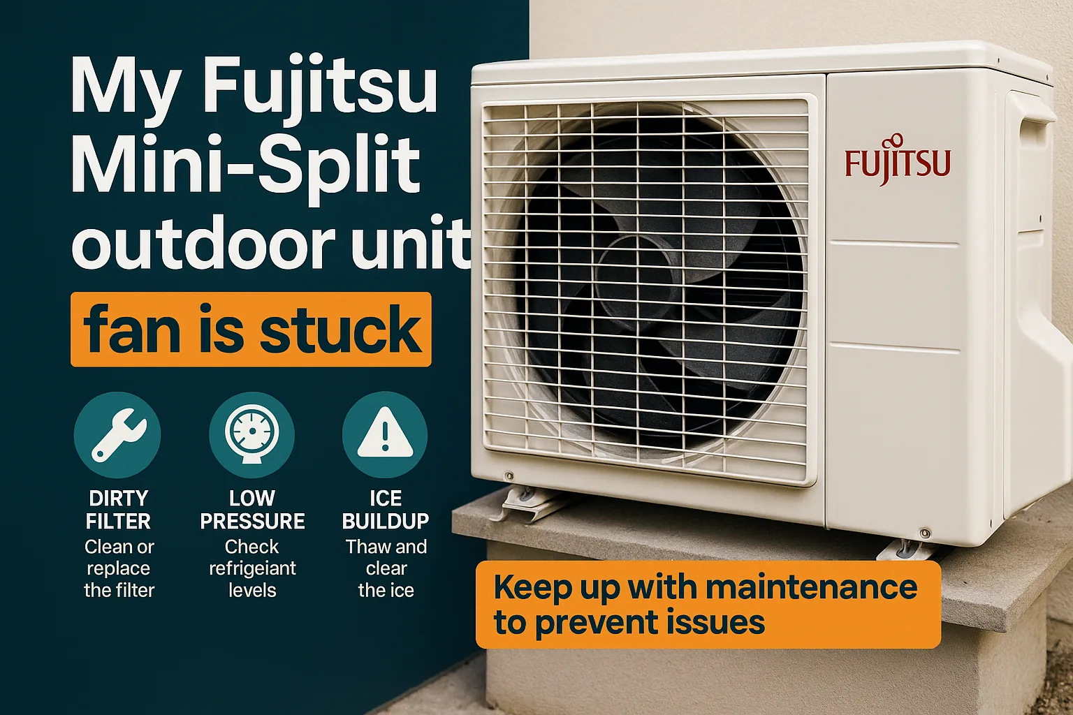 My Fujitsu Mini-Split outdoor unit fan is stuck