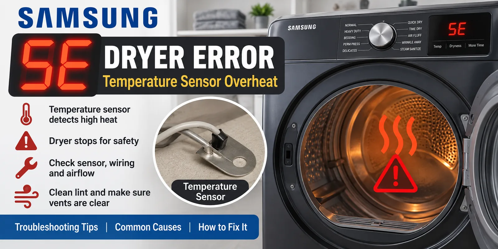 Samsung 5E Dryer Error: Temperature Sensor Overheat
