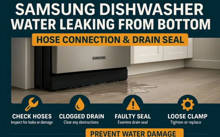 Samsung Dishwasher Water Leaking From Bottom: Hose Connection & Drain Seal