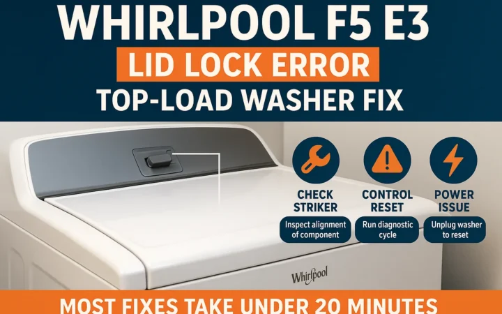 Whirlpool F5 E3 Lid Lock Error: Top-Load Washer Fix