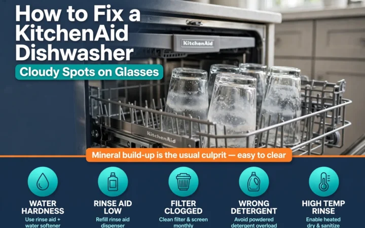 How to Fix a KitchenAid Dishwasher That Leaves Cloudy Spots on Glasses 4 How to Fix a KitchenAid Dishwasher That Leaves Cloudy Spots on Glasses