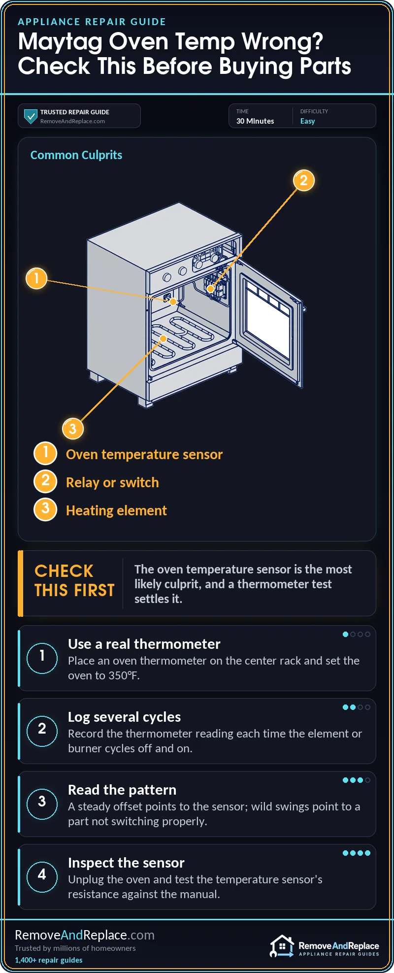 Why Is My Maytag Oven Temperature Reading Wrong? 2 Why Is My Maytag Oven Temperature Reading Wrong? — step-by-step repair infographic