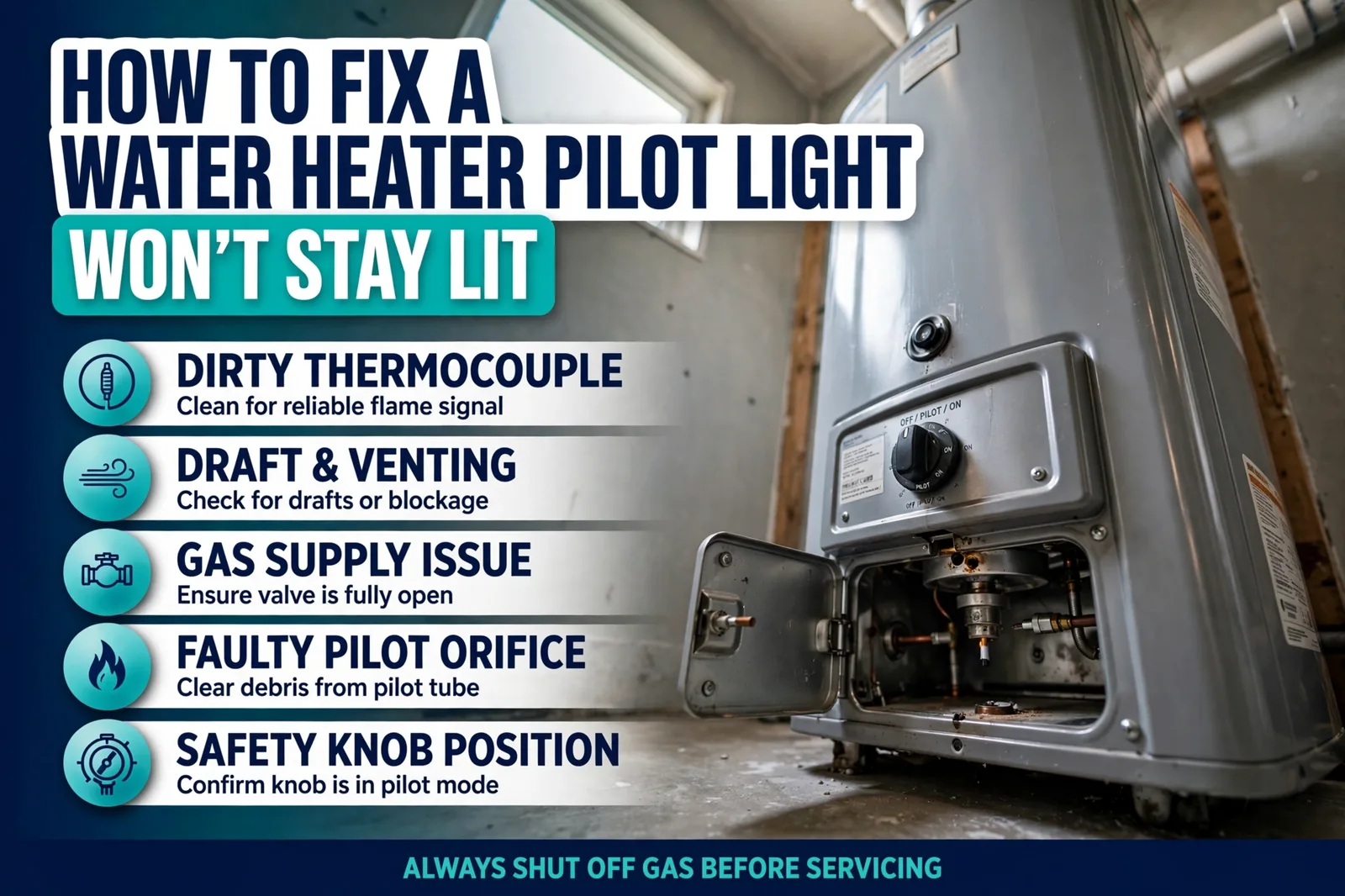 How to Fix a Water Heater Pilot Light That Won't Stay Lit