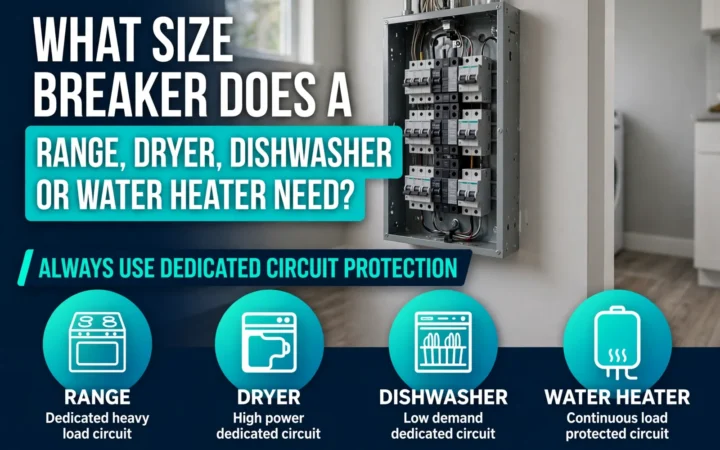 What Size Breaker Does a Range, Dryer, Dishwasher or Water Heater Need?